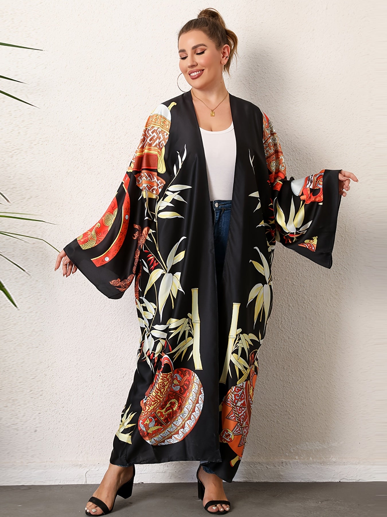 Kurohana - Robe Kimono Longue - Noir