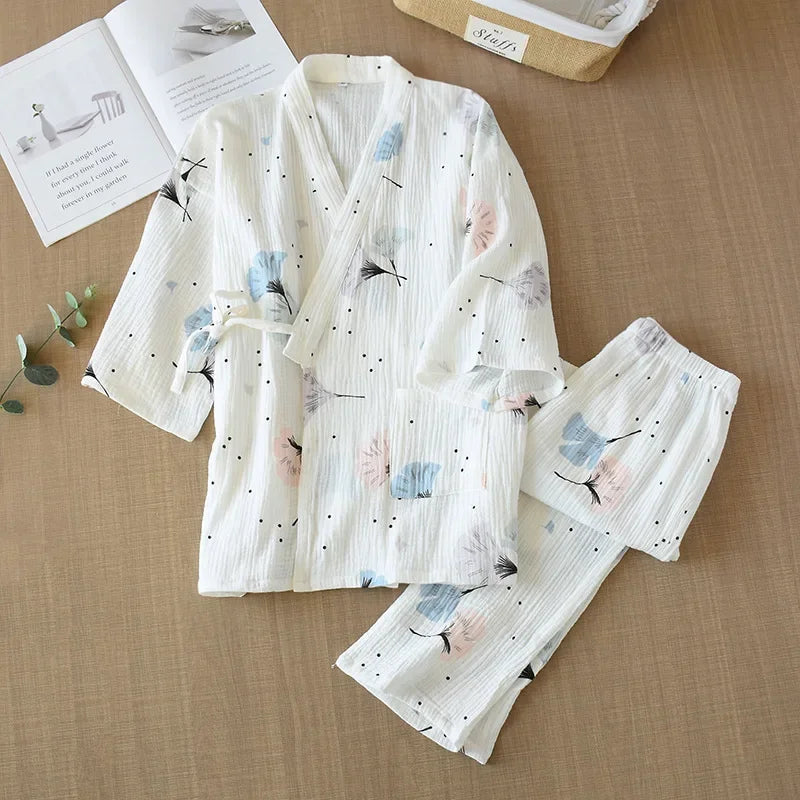 Hikari no Ha - Jinbei Pyjama pour femme gaze de coton