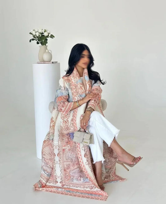 Blossom - Robe longue fleurie - Beige