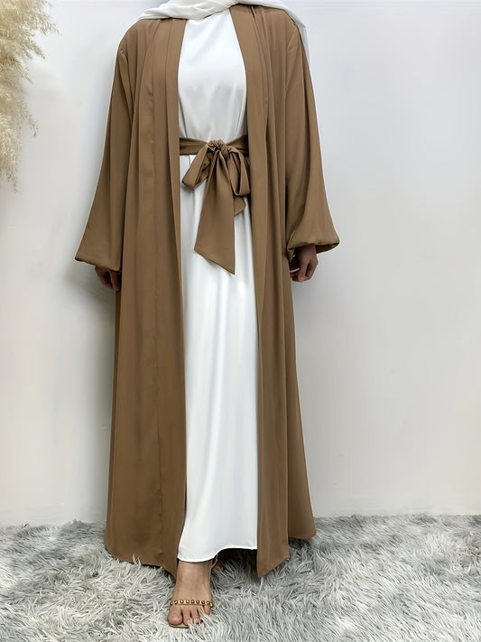 Autumnia - Robe longue avec ceinture - Marron