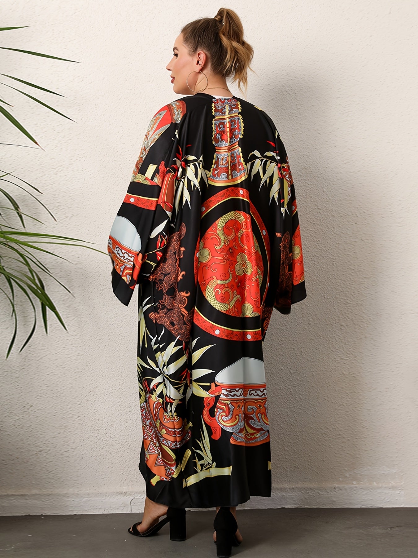 Kurohana - Robe Kimono Longue - Noir