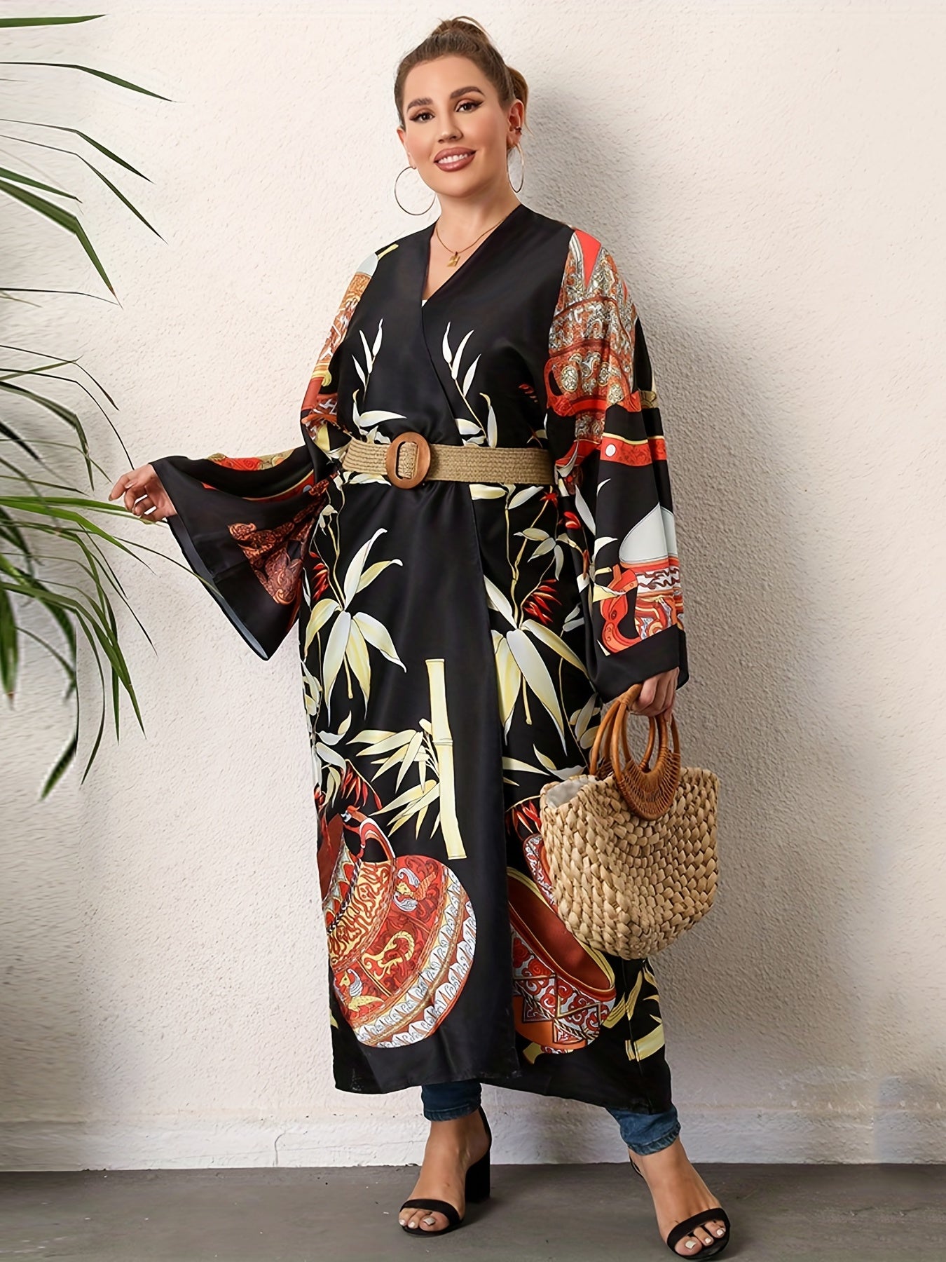 Kurohana - Robe Kimono Longue - Noir