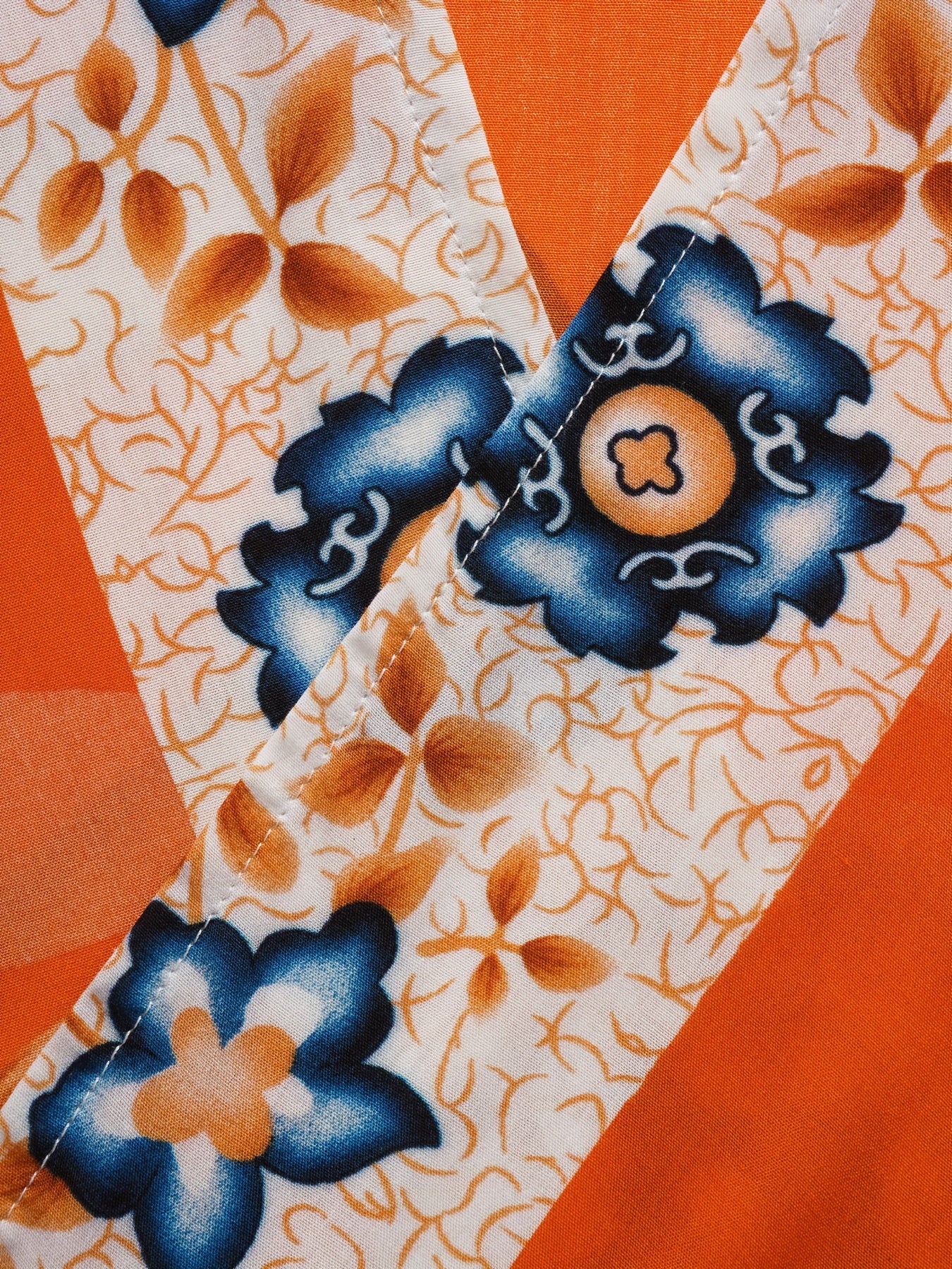 Tsuru - Kimono Moderne à Motifs -  Orange