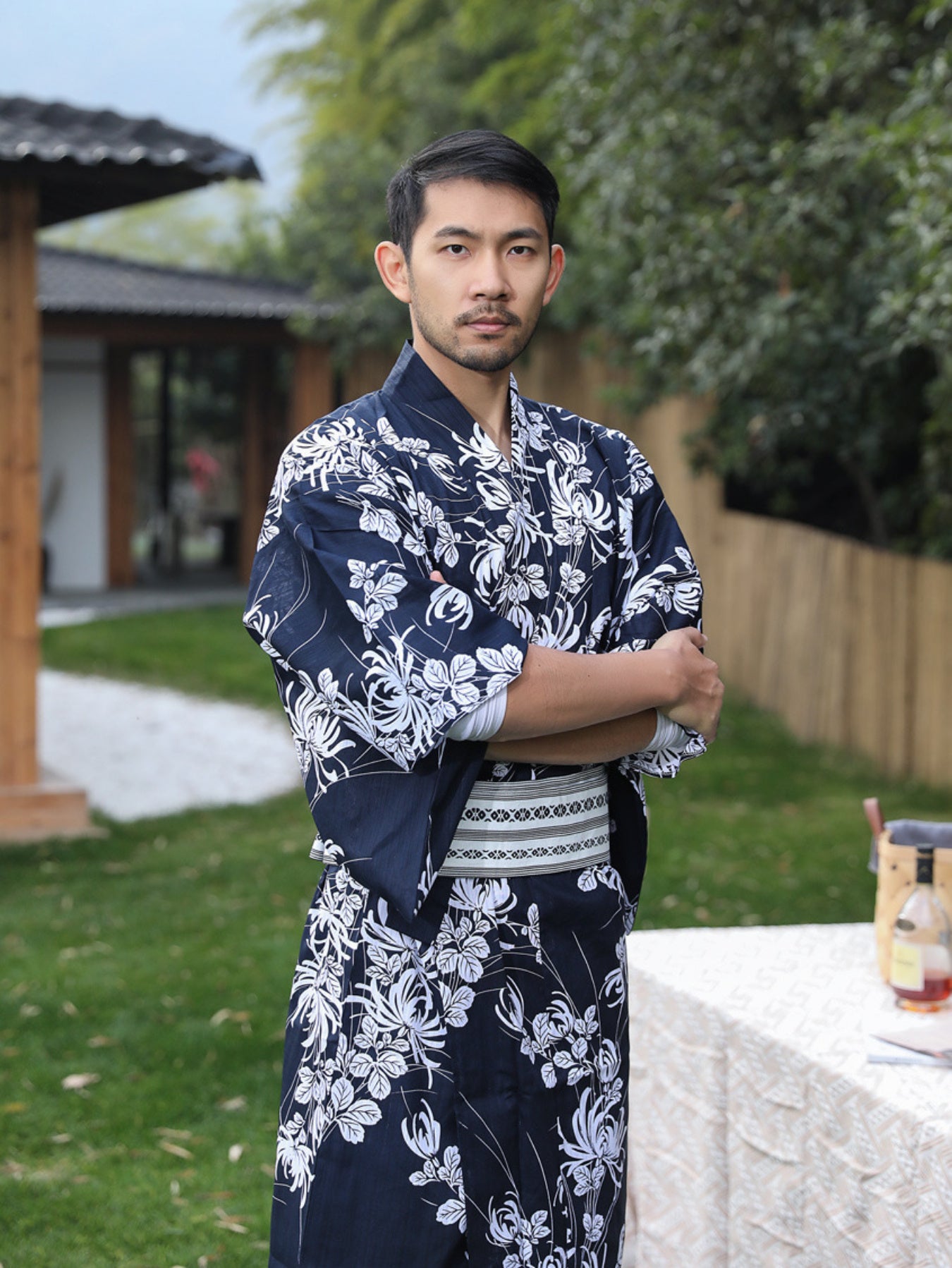 Takeshi - Kimono Japonais Homme Traditionnel -  Bleu
