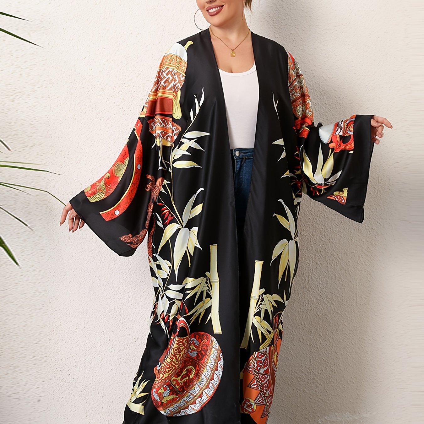 Kurohana - Robe Kimono Longue - Noir
