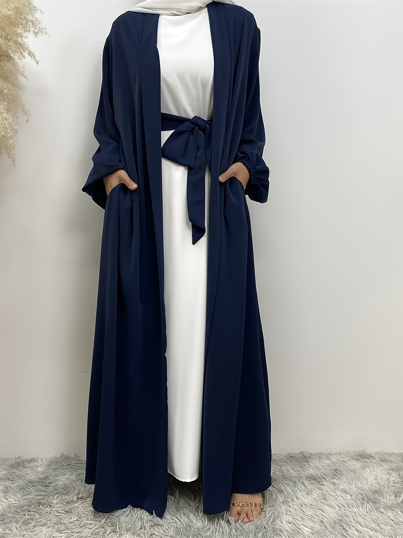 Yami Hana - Kimono Abaya -  Bleu