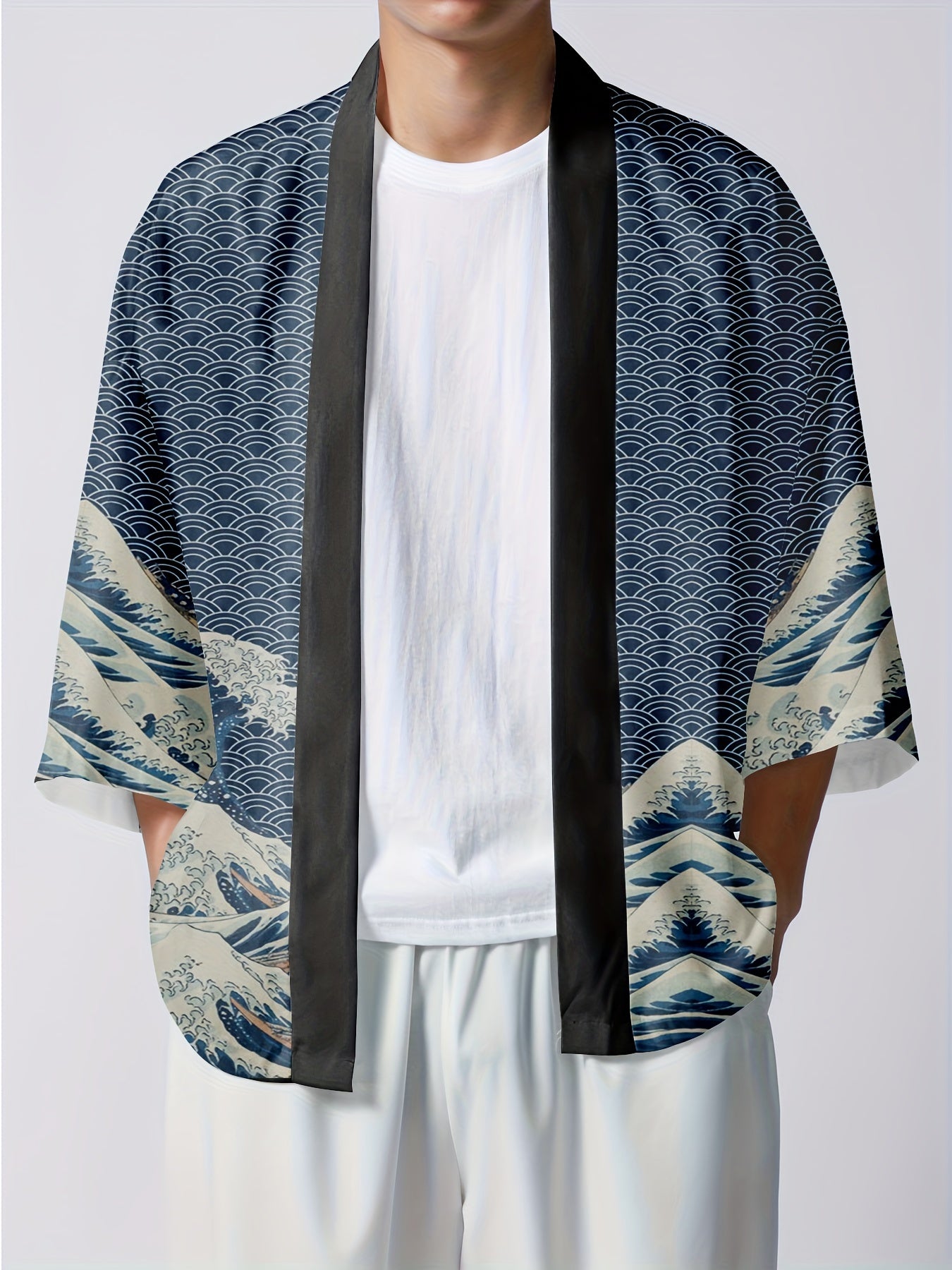 homme portant  Veste Kimono
