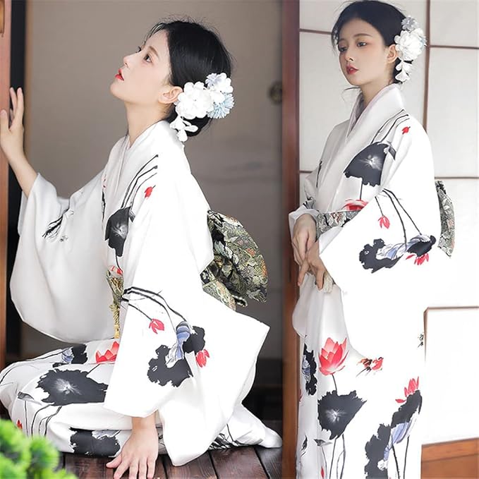Hakuren - Yukata Japonais - Blanc