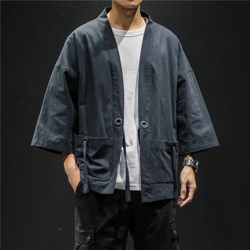 Gaisen - Veste Kimono  - Bleu