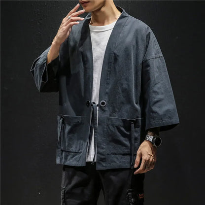 Gaisen - Veste Kimono  - Bleu