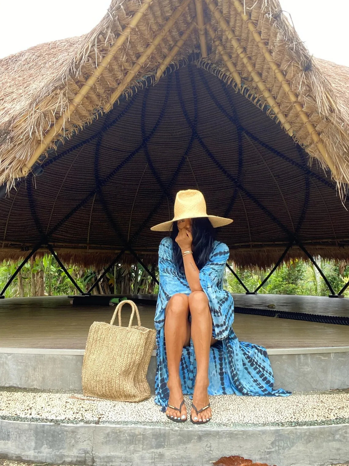 Rurisei - Kimono Long - Bleu