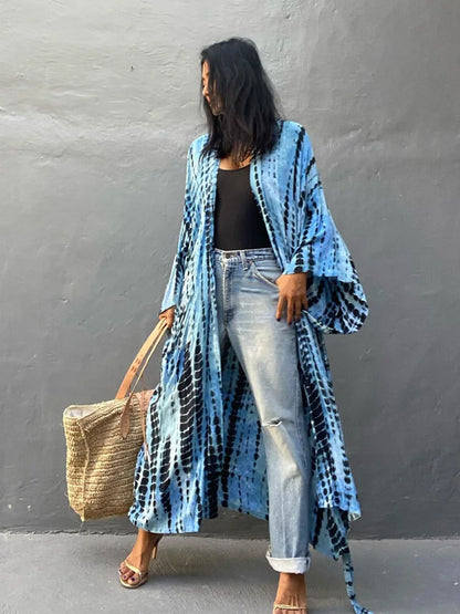 Rurisei - Kimono Long - Bleu