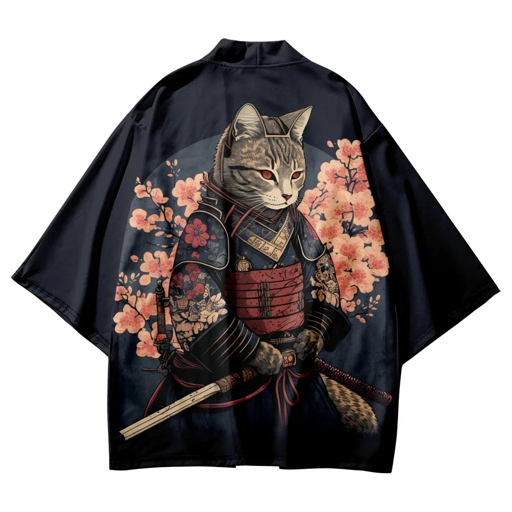 Veste Kimono Samurai Cat