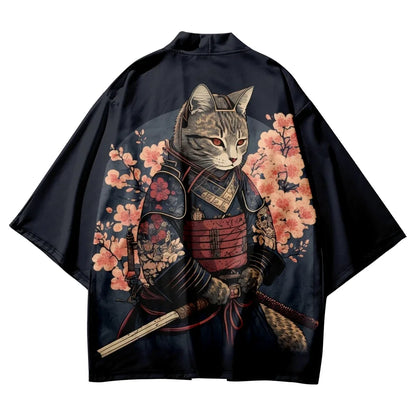 Veste Kimono Samurai Cat