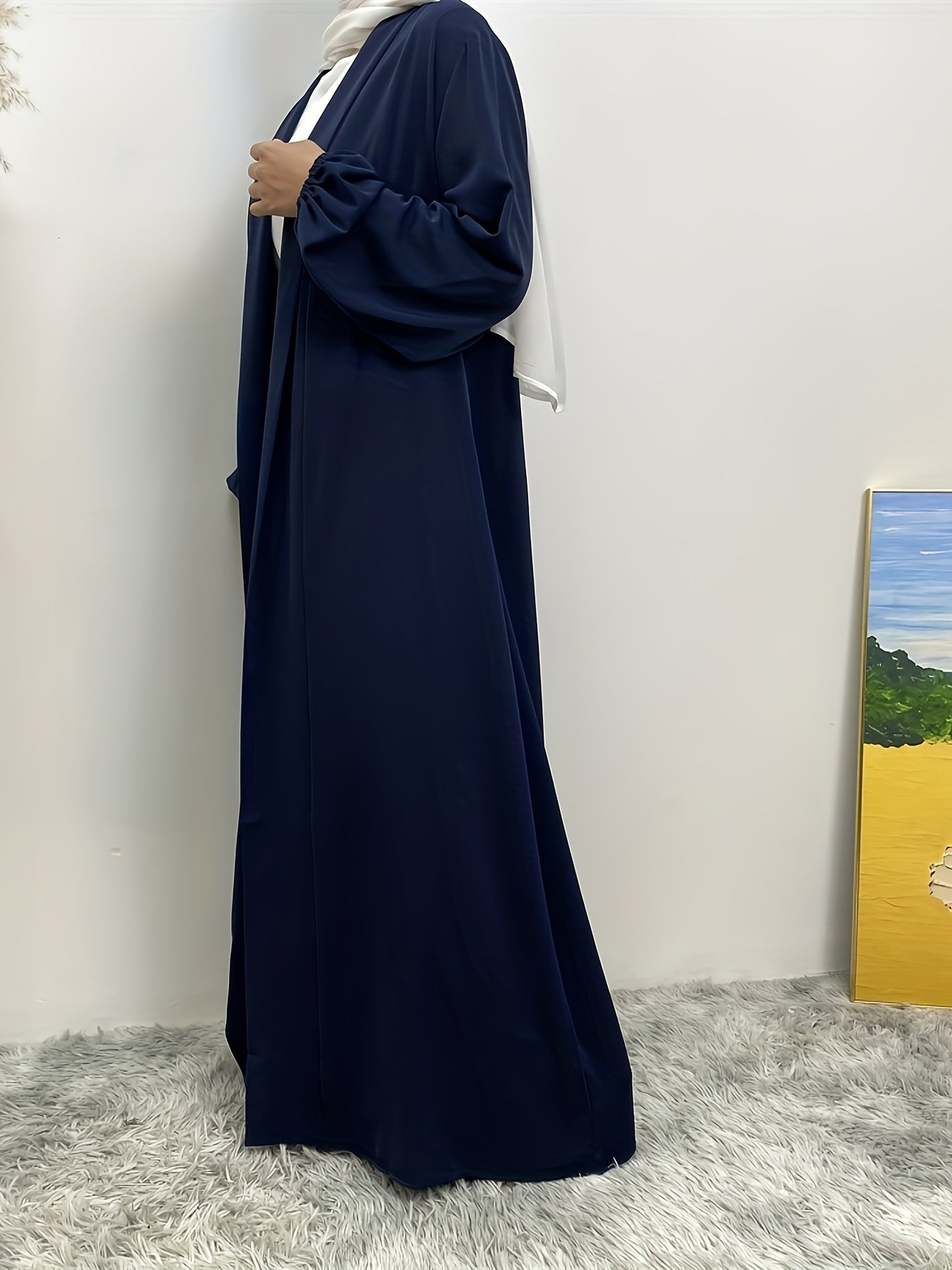 Yami Hana - Kimono Abaya -  Bleu