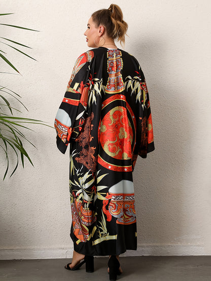 Kurohana - Robe Kimono Longue - Noir