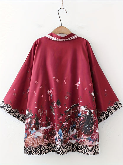 Kādigan Akane - Kimono Japonais - Rouge