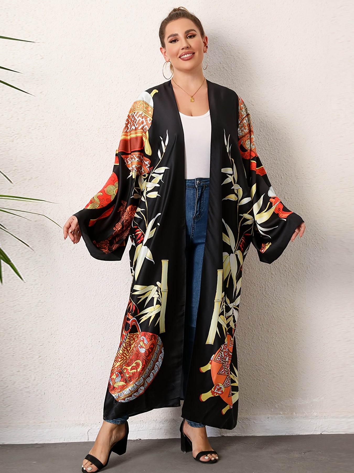 Kurohana - Robe Kimono Longue - Noir