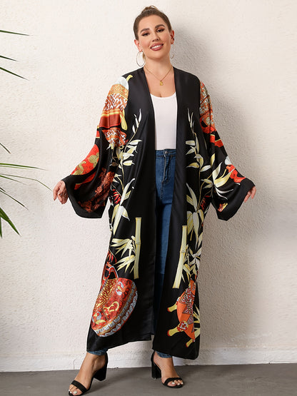 Kurohana - Robe Kimono Longue - Noir