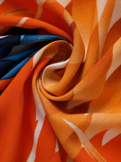 Tsuru - Kimono Moderne à Motifs -  Orange
