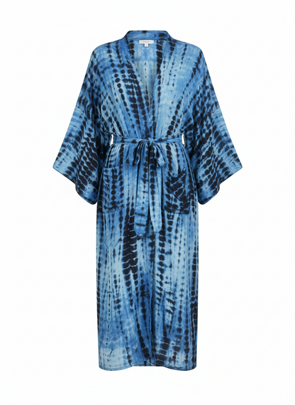 Rurisei - Kimono Long - Bleu
