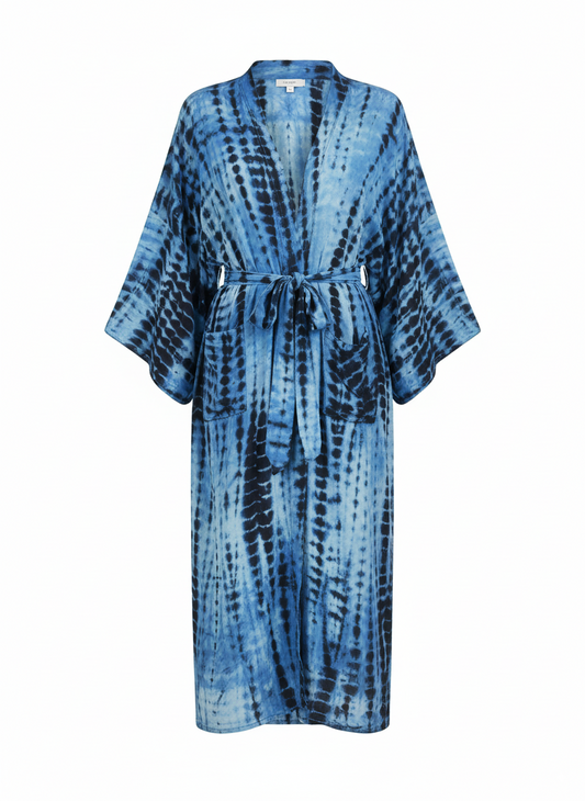 Rurisei - Kimono Long - Bleu