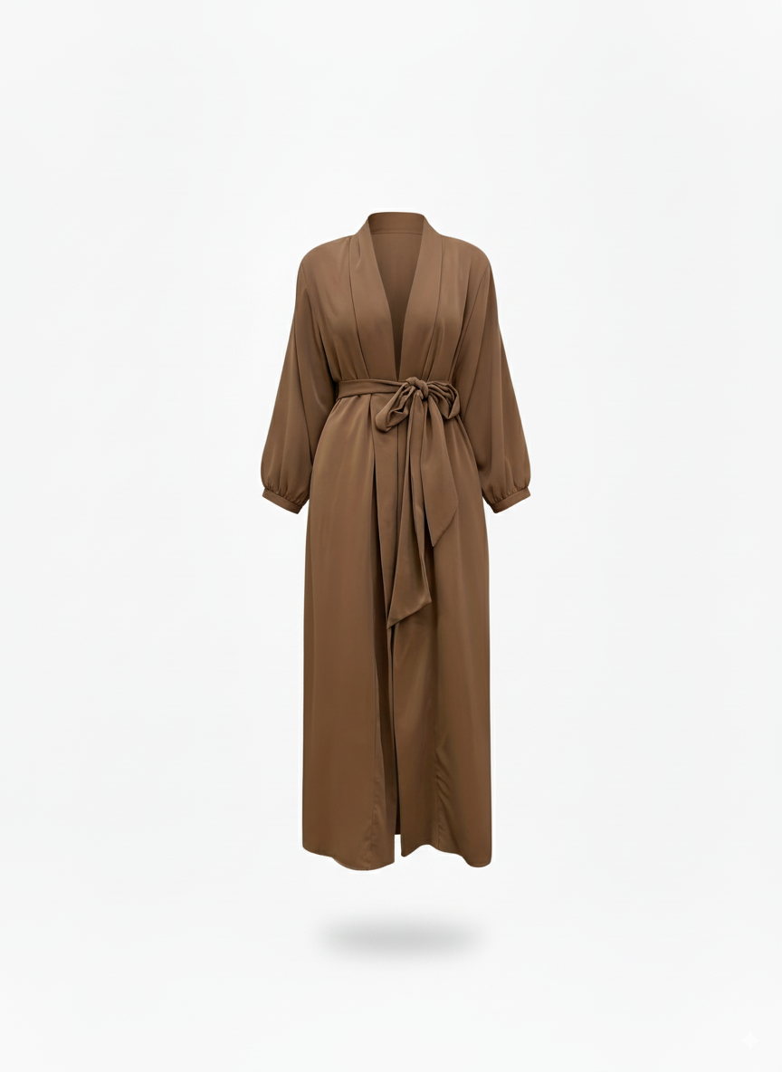 Cha Sumi - Koku Hoshi - Kimono Abaya - Marron