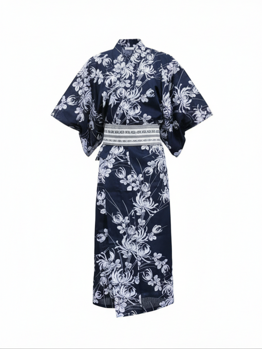Takeshi - Kimono Japonais Homme Traditionnel -  Bleu