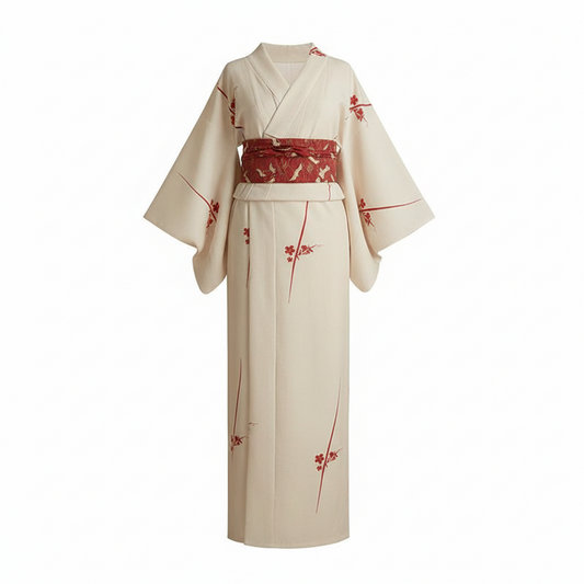Tsukishiro - Yukata style Japonais -  Blanc