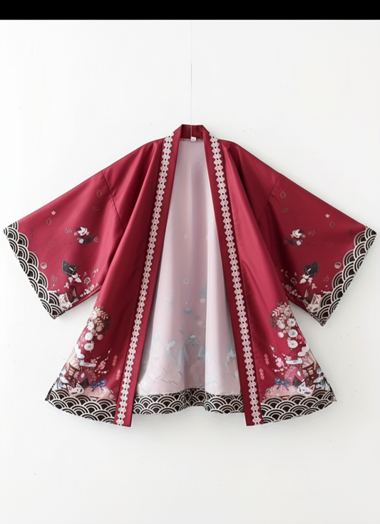Kādigan Akane - Kimono Japonais - Rouge