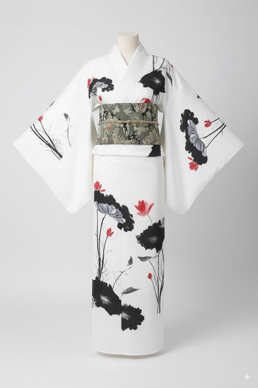Hakuren - Yukata Japonais - Blanc